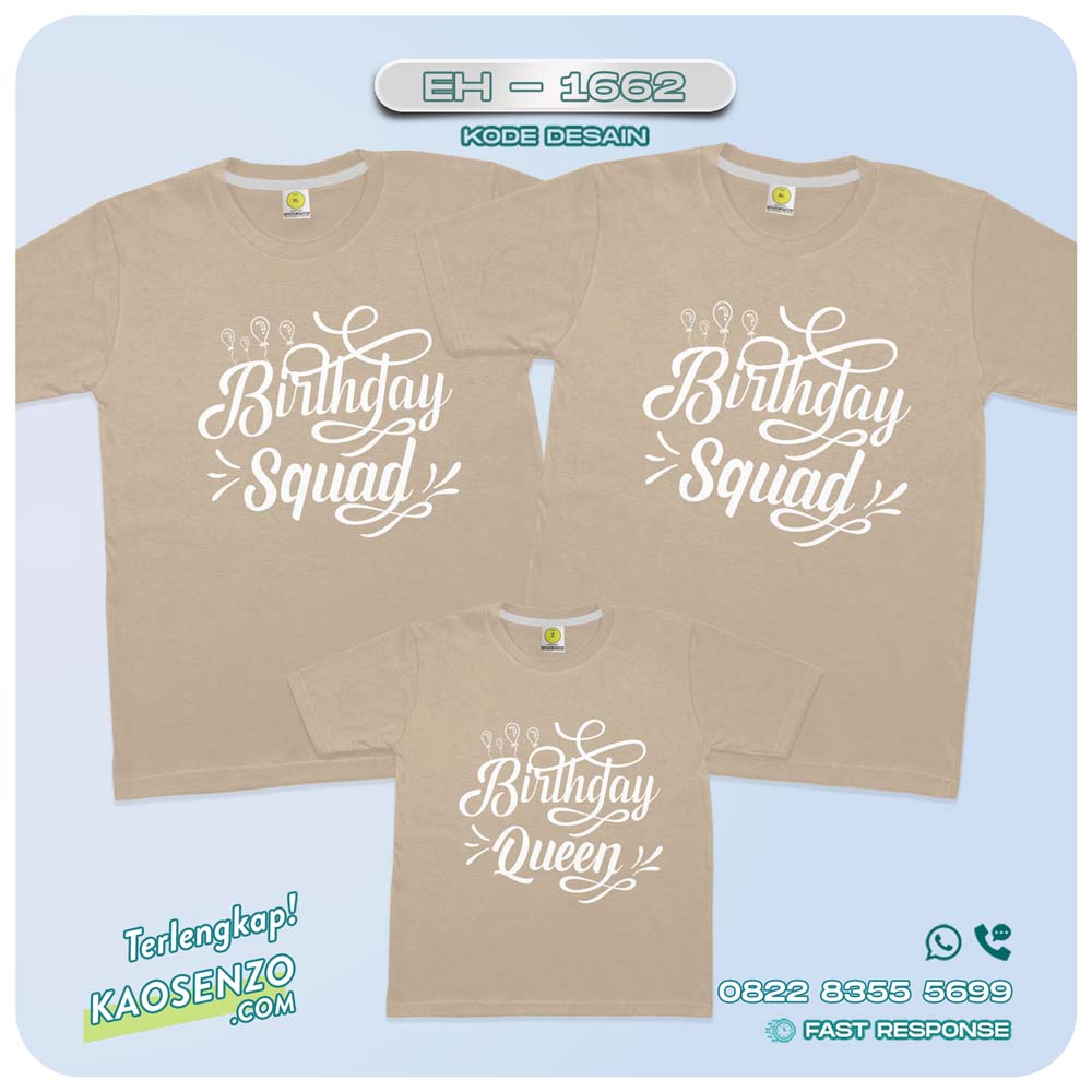 Baju Kaos Couple Keluarga | Kaos Family Custom | Kaos Motif Birthday - EH 1662