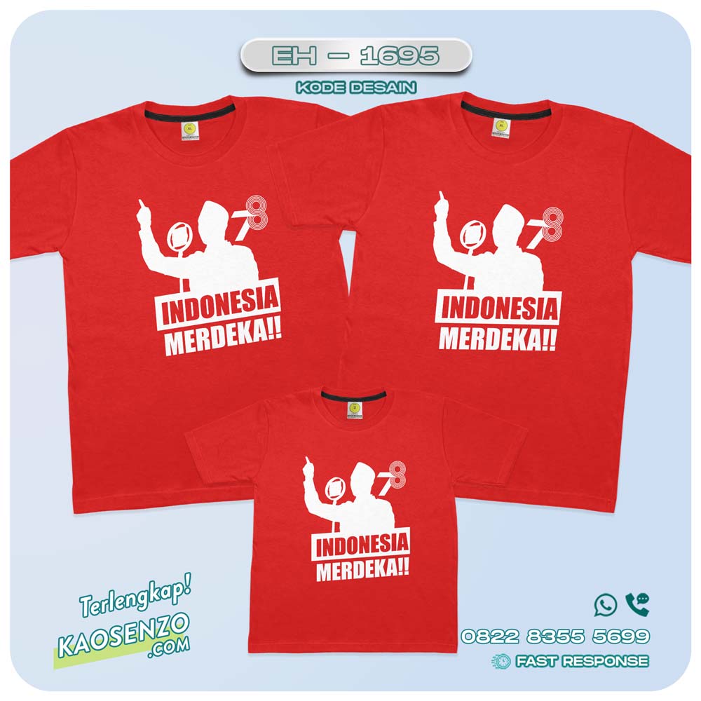 Baju Kaos Couple Keluarga | Kaos Family Custom | Kaos Motif Kemerdekaan - EH - 1695