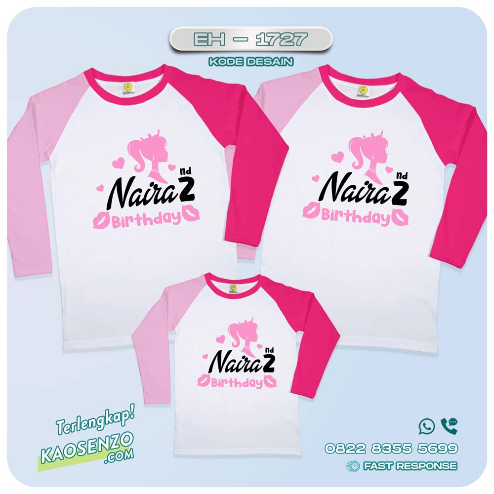 Baju Kaos Couple Keluarga | Kaos Family Custom Barbie | Kaos Motif Barbie - EH - 1727