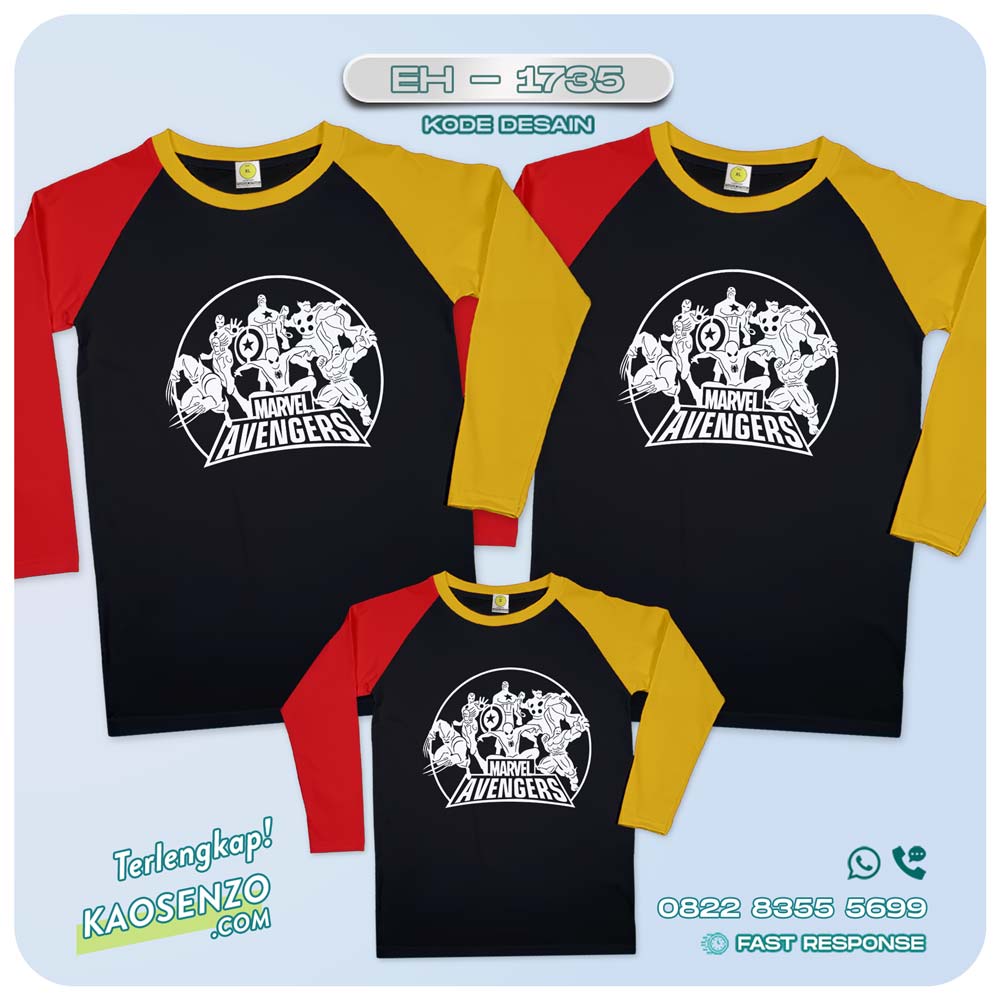 Baju Kaos Couple Keluarga | Kaos Family Custom Avengers | Kaos Motif Avengers - EH - 1735