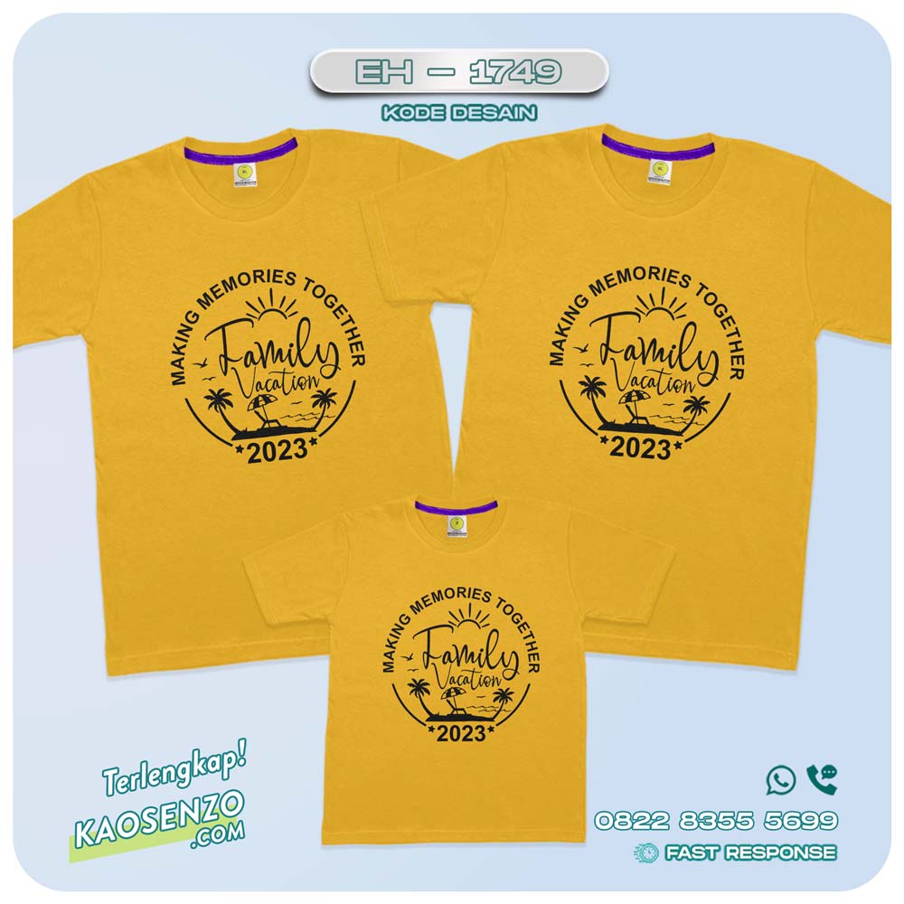 Baju Kaos Couple Keluarga Traveling | Kaos Couple Family Gathering | Kaos Liburan Keluarga | Kaos Traveling - EH 1749