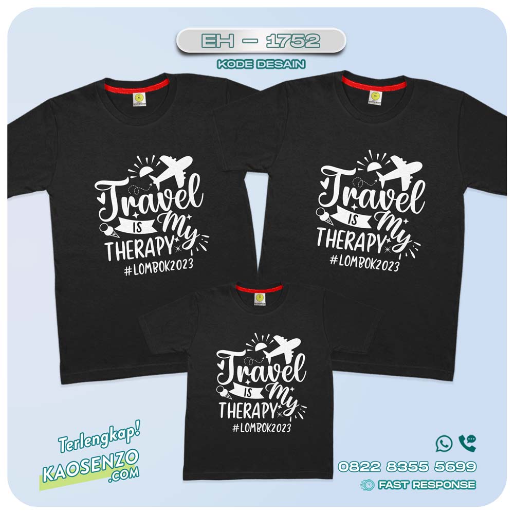 Baju Kaos Couple Keluarga Traveling | Kaos Couple Family Gathering | Kaos Liburan Keluarga | Kaos Traveling - EH 1752