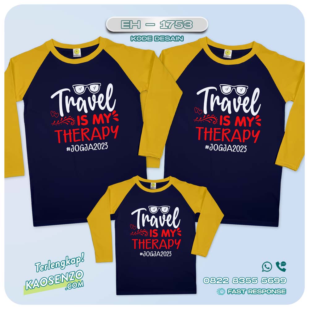 Baju Kaos Couple Keluarga Traveling | Kaos Couple Family Gathering | Kaos Liburan Keluarga | Kaos Traveling - EH-1753