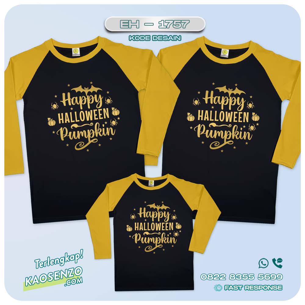 Baju Kaos Couple Keluarga Halloween | Kaos Family Custom Halloween | Kaos Halloween - EH 1757