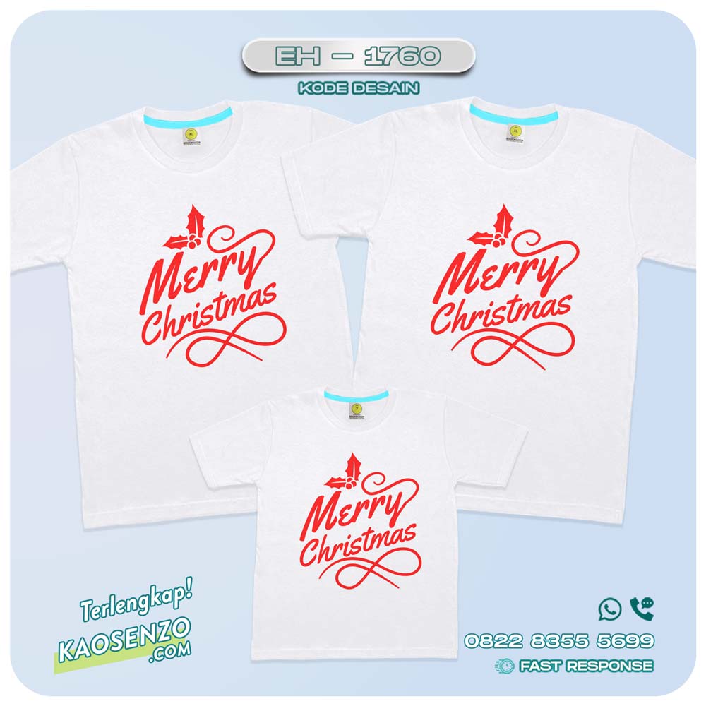 Baju Kaos Couple Keluarga Natal | Kaos Family Custom Christmas | Kaos Natal - EH 1760