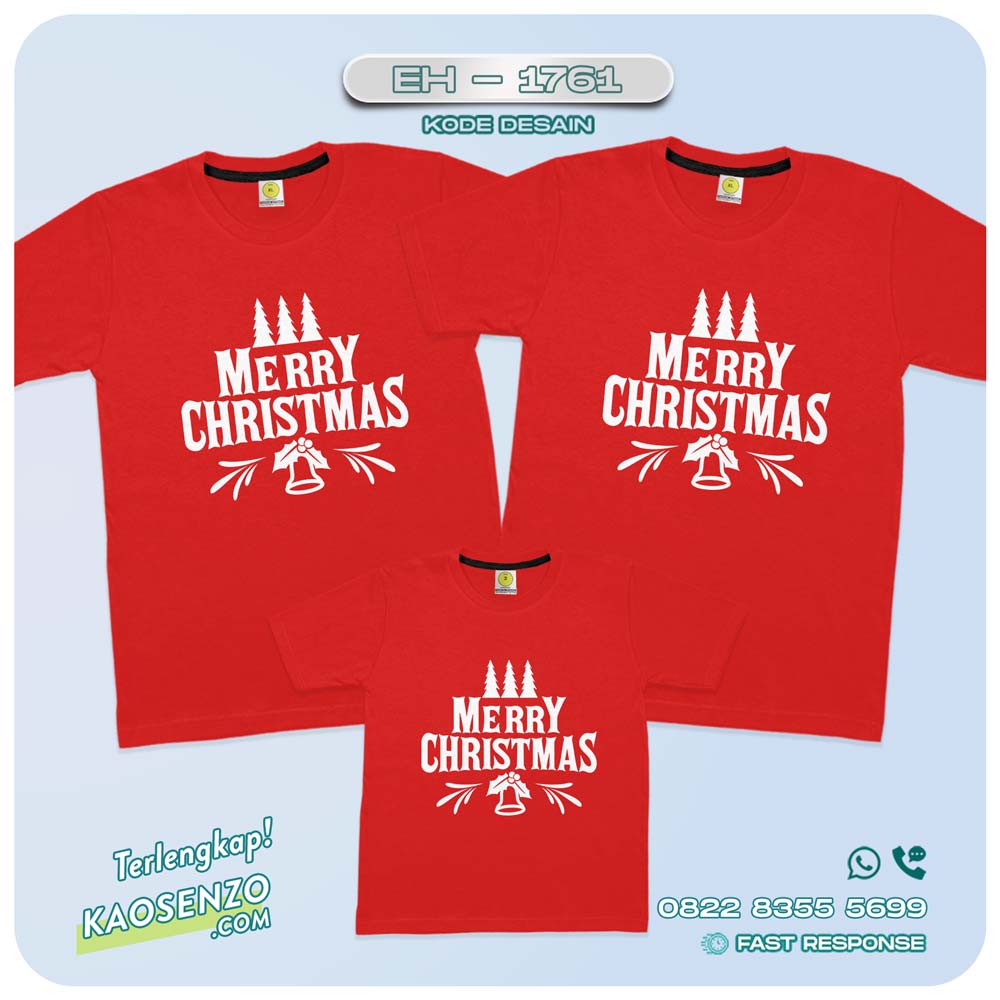 Baju Kaos Couple Keluarga Natal | Kaos Family Custom Christmas | Kaos Natal - EH 1761