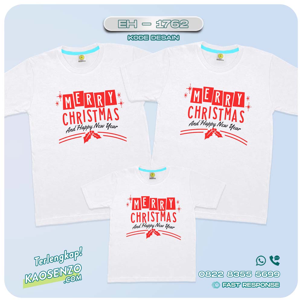 Baju Kaos Couple Keluarga Natal | Kaos Family Custom Christmas | Kaos Natal - EH 1762