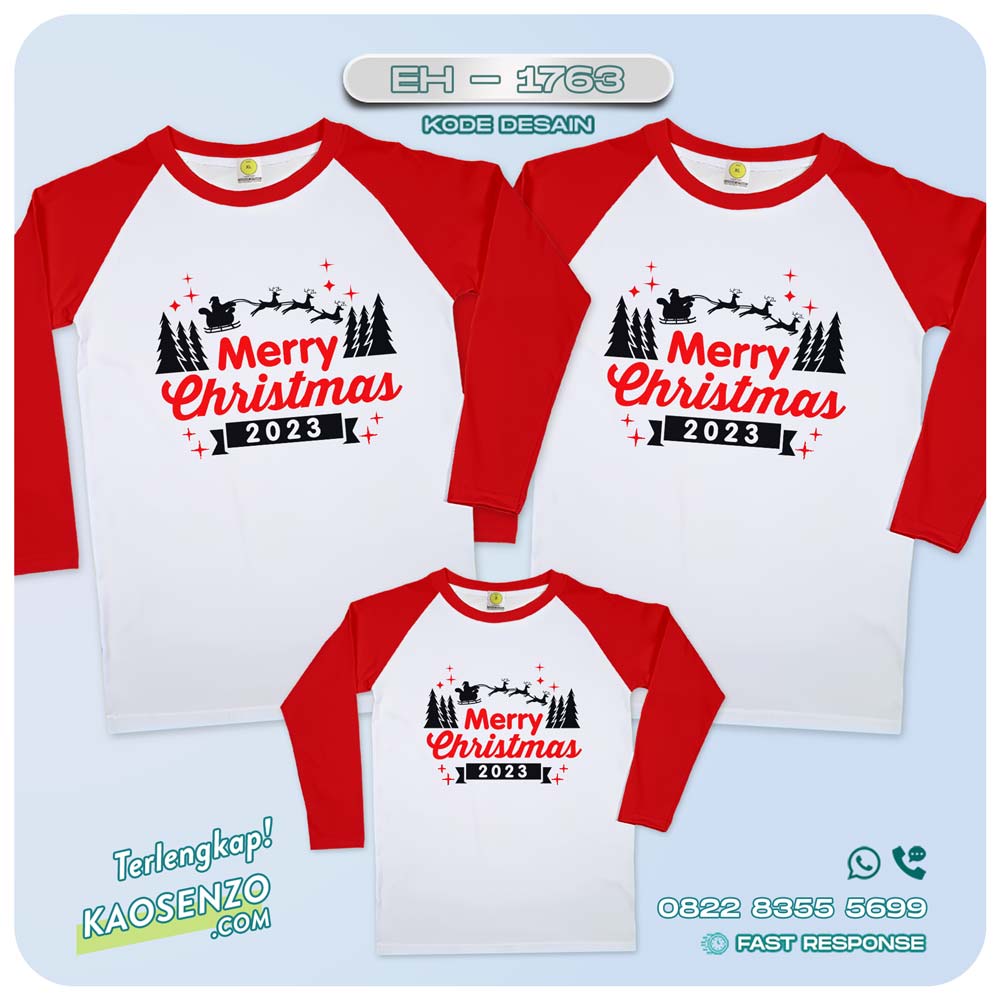 Baju Kaos Couple Keluarga Natal | Kaos Family Custom Christmas | Kaos Natal - EH 1763