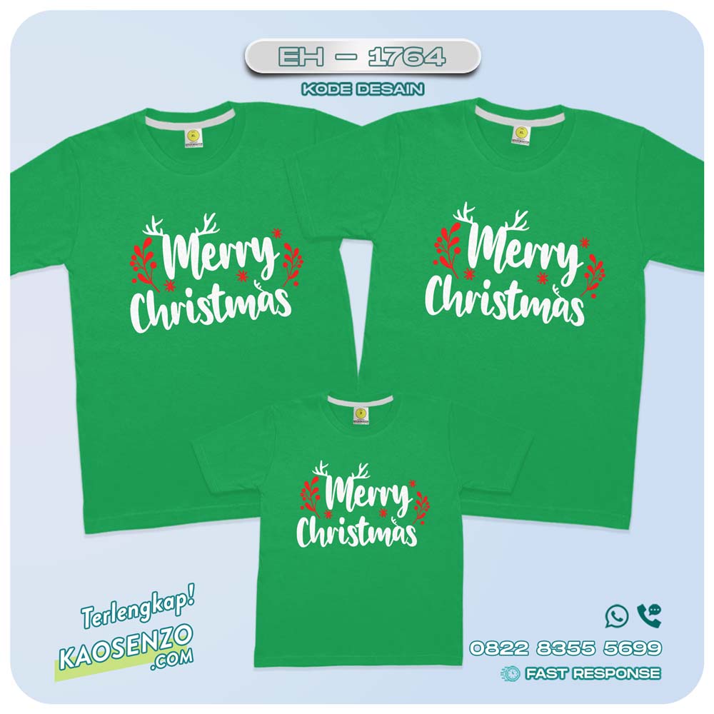 Baju Kaos Couple Keluarga Natal | Kaos Family Custom Christmas | Kaos Natal - EH 1764