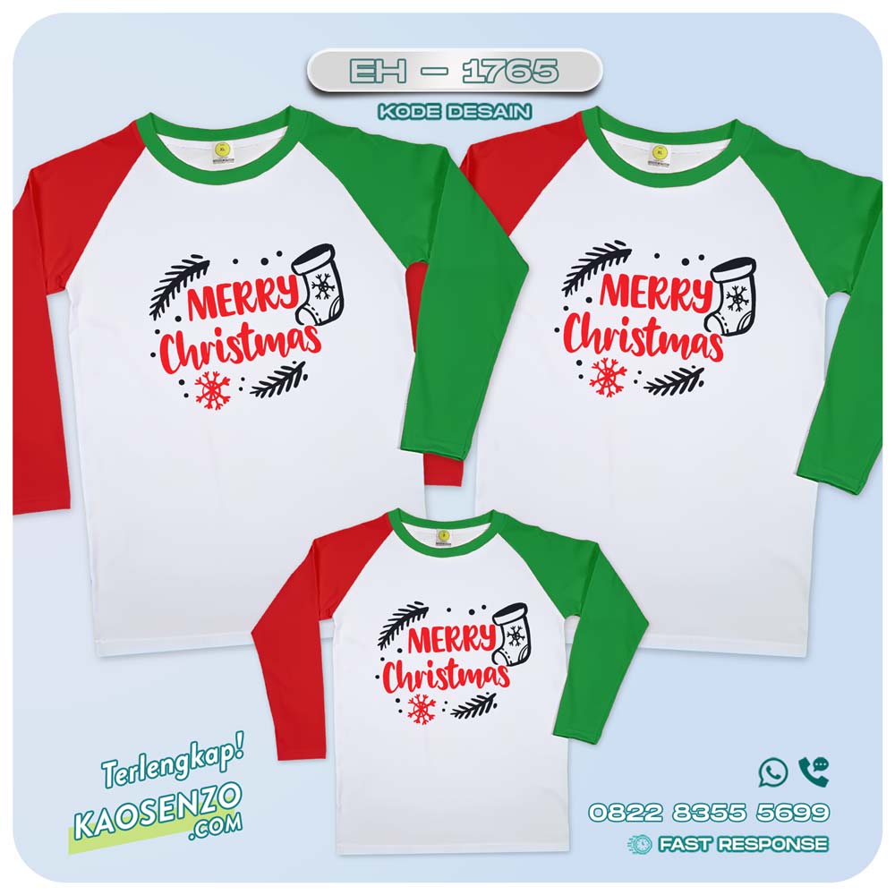 Baju Kaos Couple Keluarga Natal | Kaos Family Custom Christmas | Kaos Natal - EH 1765