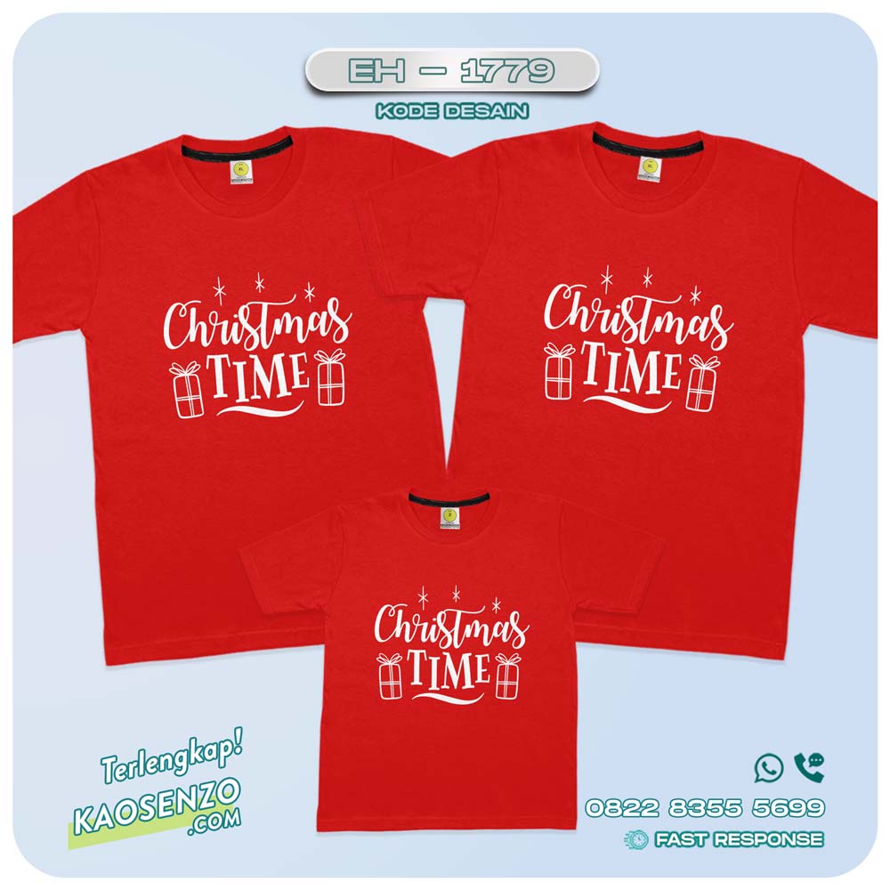 Baju Kaos Couple Keluarga Natal | Kaos Family Custom Christmas | Kaos Natal - EH 1779