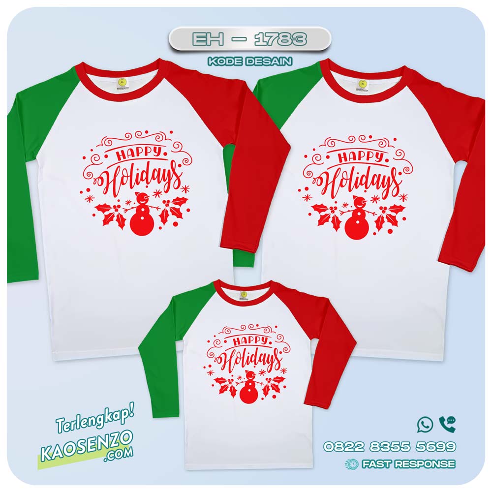 Baju Kaos Couple Keluarga Natal | Kaos Family Custom Christmas | Kaos Natal - EH 1783