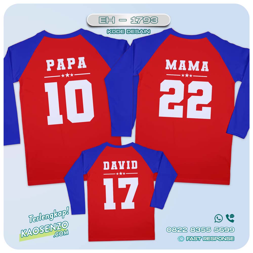 Baju Kaos Couple Keluarga Angka | Kaos Family Custom Nomor Punggung | Kaos Angka - EH 1793