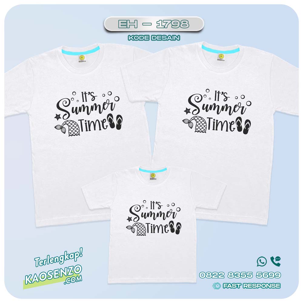 Baju Kaos Couple Keluarga Mermaid | Kaos Couple Family Mermaid | Kaos Motif Mermaid - EH 1798