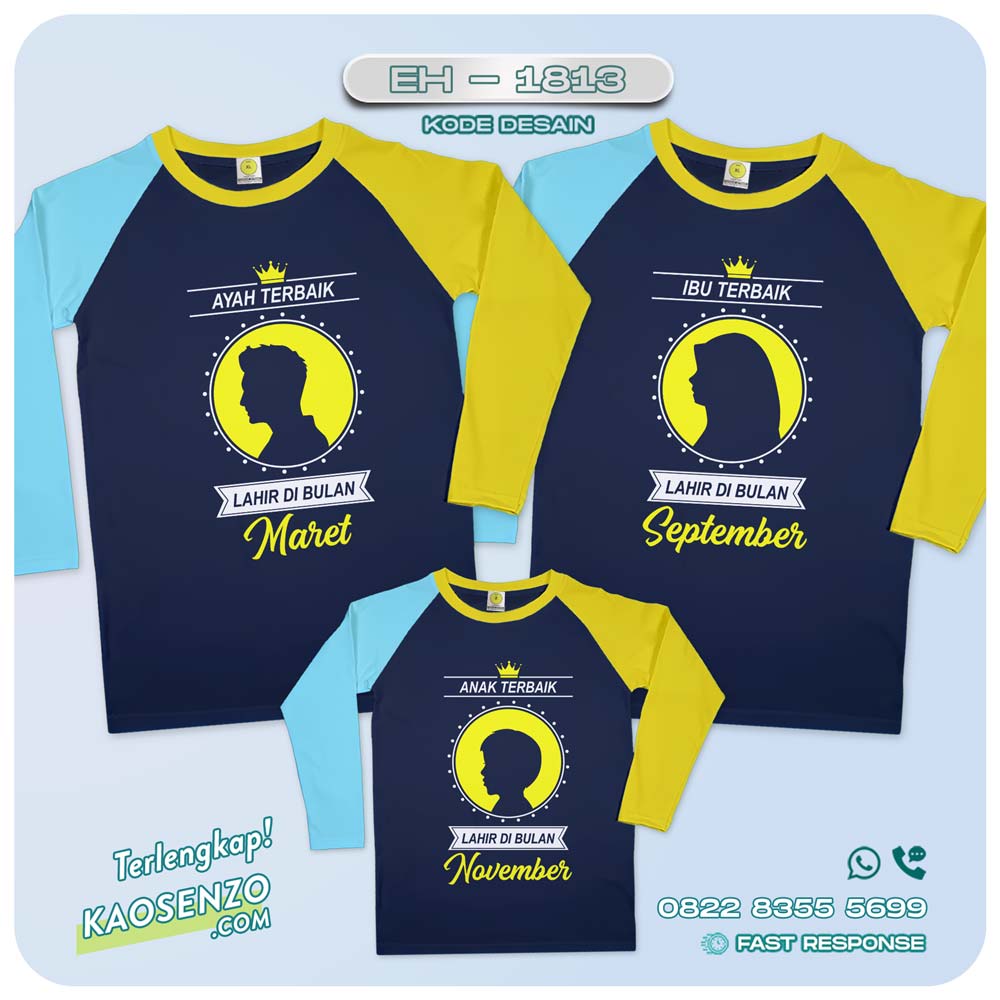 Baju Kaos Couple Keluarga | Kaos Family Custom | Kaos Motif Ayah Ibu Terbaik - EH - 1813