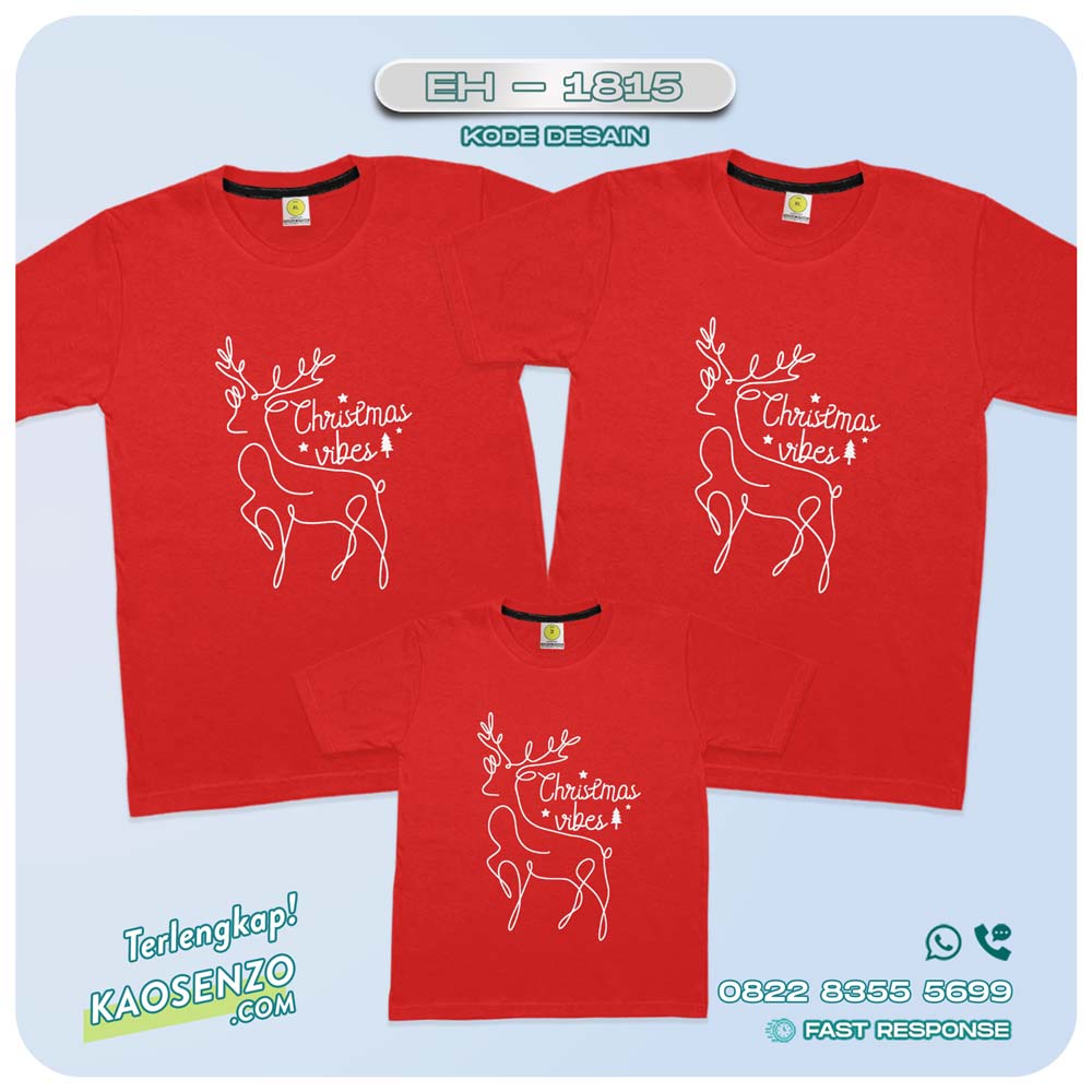 Baju Kaos Couple Keluarga Natal | Kaos Family Custom Christmas | Kaos Natal - EH 1815