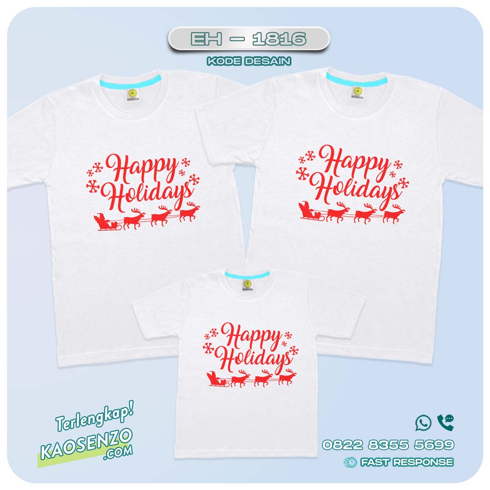 Baju Kaos Couple Keluarga Natal | Kaos Family Custom Christmas | Kaos Natal - EH 1816