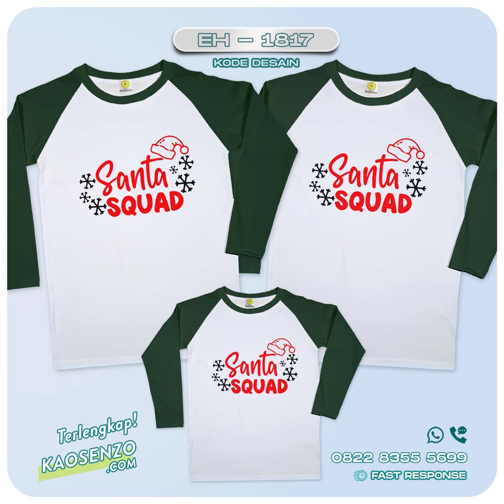 Baju Kaos Couple Keluarga Natal | Kaos Family Custom Christmas | Kaos Natal - EH 1817