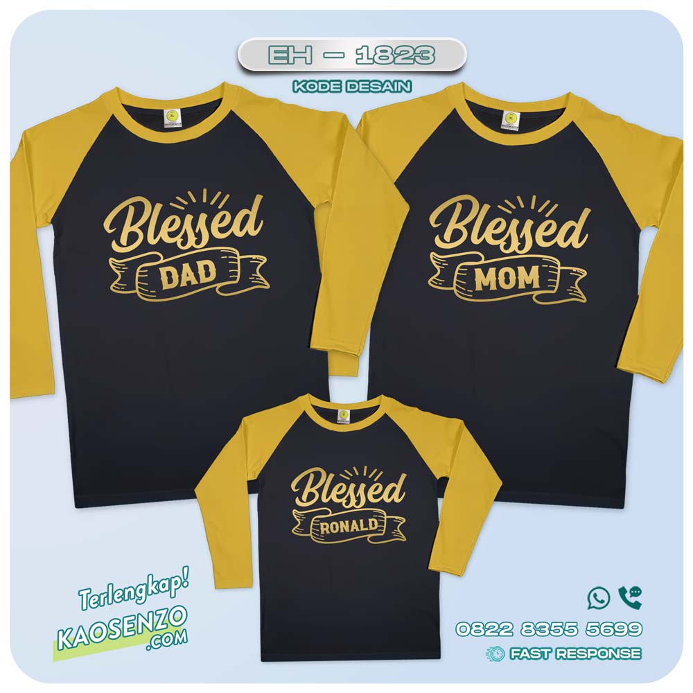 Kaos Couple Keluarga | Kaos Couple Blessed Family | Kaos Blessed Family - EH 1823