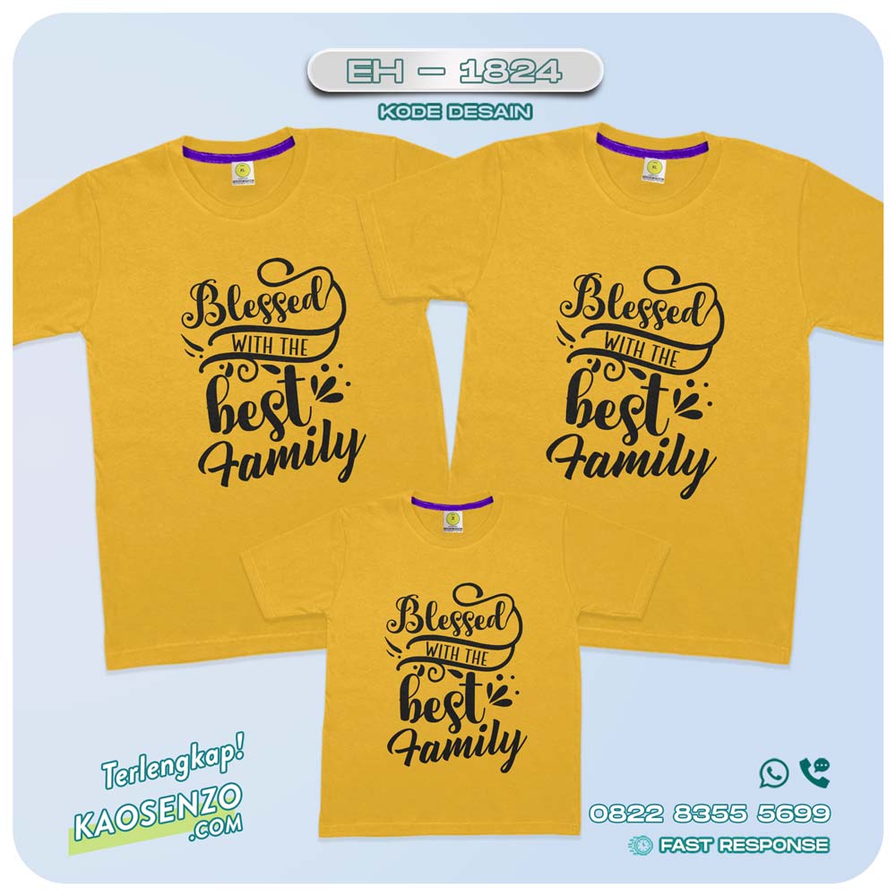 Kaos Couple Keluarga | Kaos Couple Blessed Family | Kaos Blessed Family - EH 1824