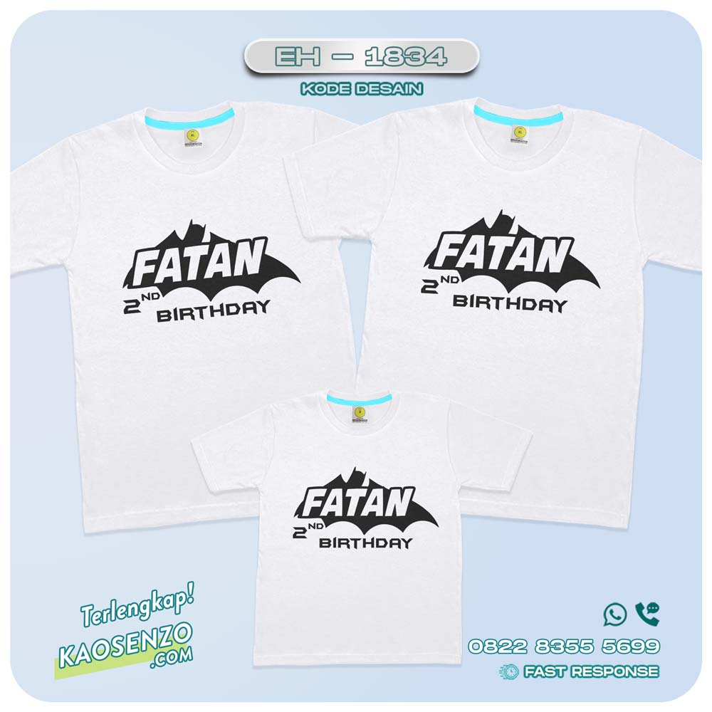 Baju Kaos Couple Keluarga Batman | Kaos Ultah Custom Batman | Kaos Motif Batman - EH 1834