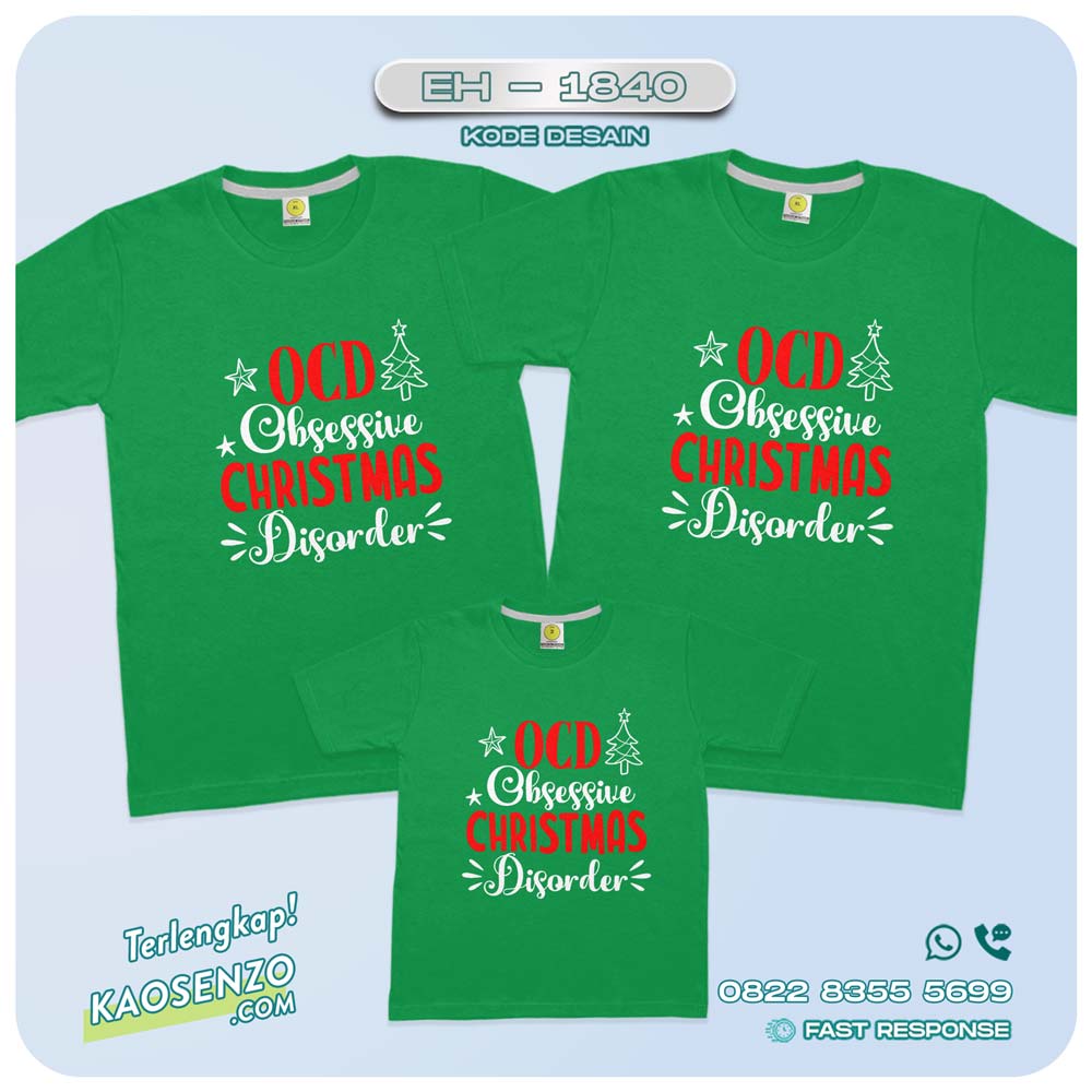 Baju Kaos Couple Keluarga Natal | Kaos Family Custom Christmas | Kaos Natal - EH 1840