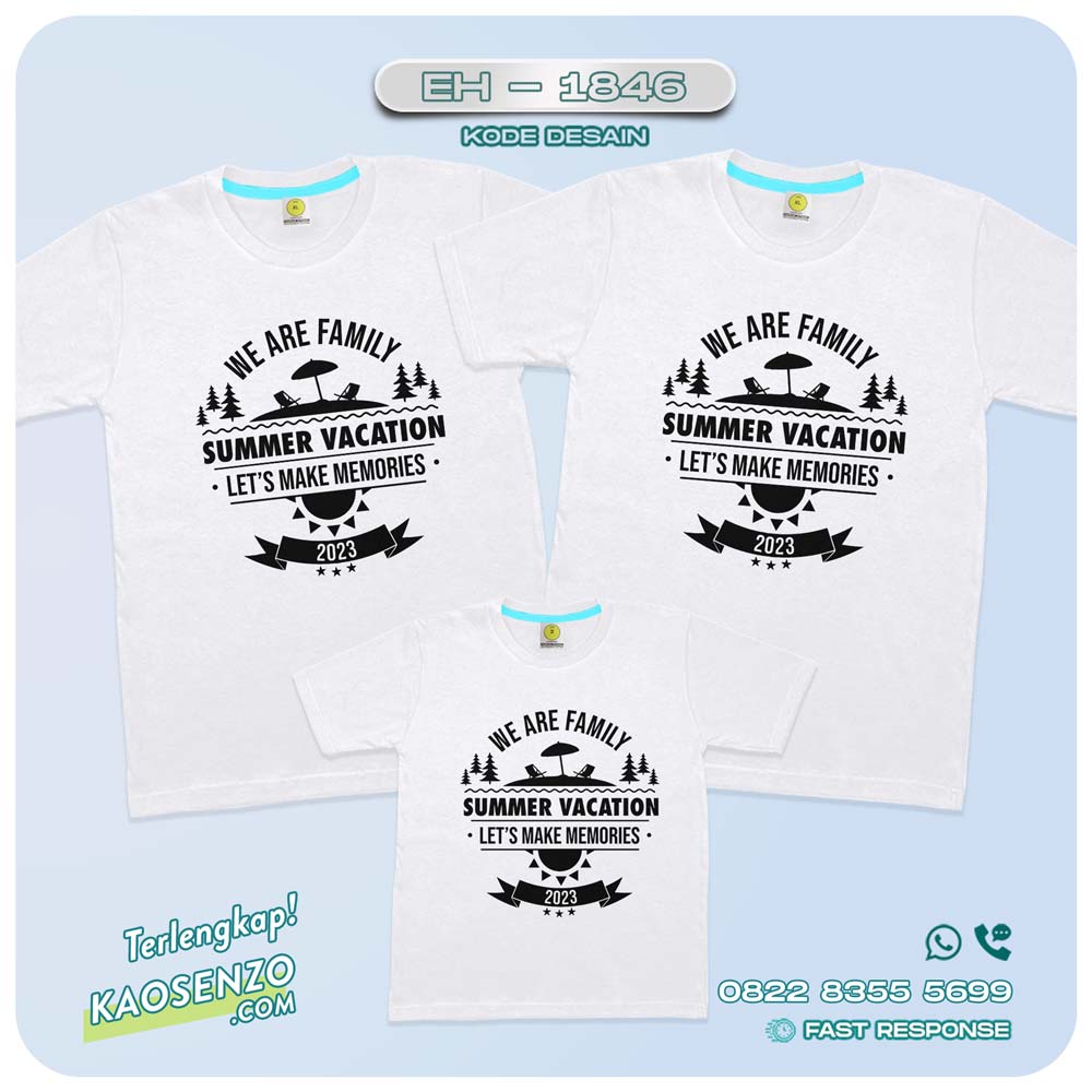 Baju Kaos Couple Keluarga Traveling | Kaos Couple Family Gathering | Kaos Liburan Keluarga | Kaos Liburan - EH 1846