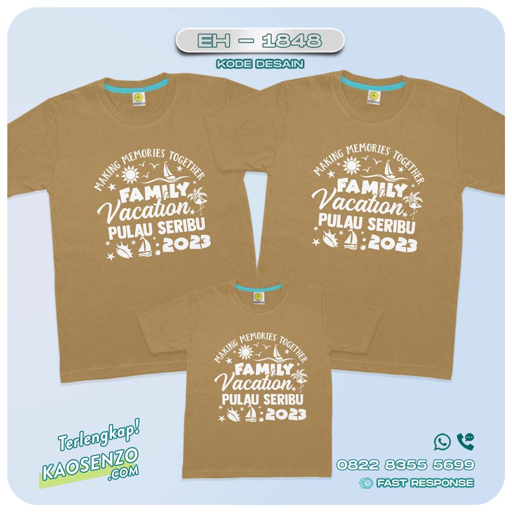 Baju Kaos Couple Keluarga Traveling | Kaos Couple Family Gathering | Kaos Liburan Keluarga | Kaos Liburan - EH 1848