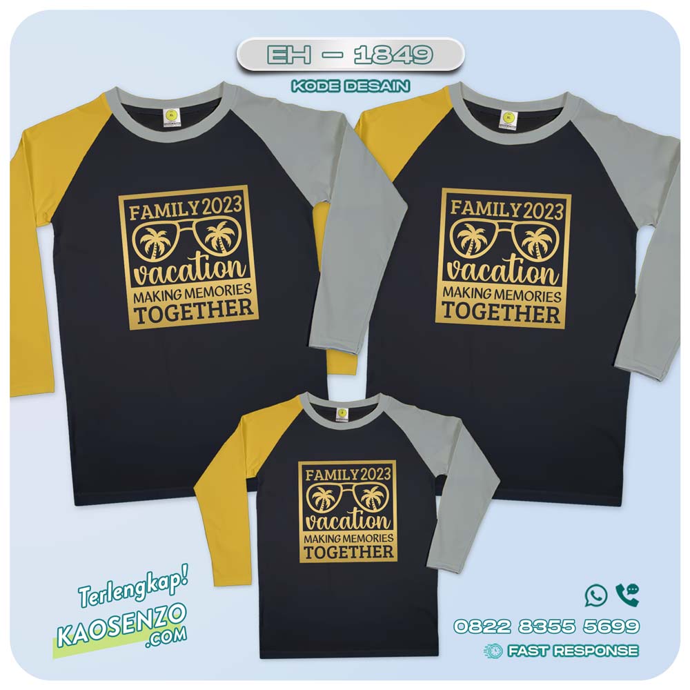 Baju Kaos Couple Keluarga Traveling | Kaos Couple Family Gathering | Kaos Liburan Keluarga | Kaos Liburan - EH-1849