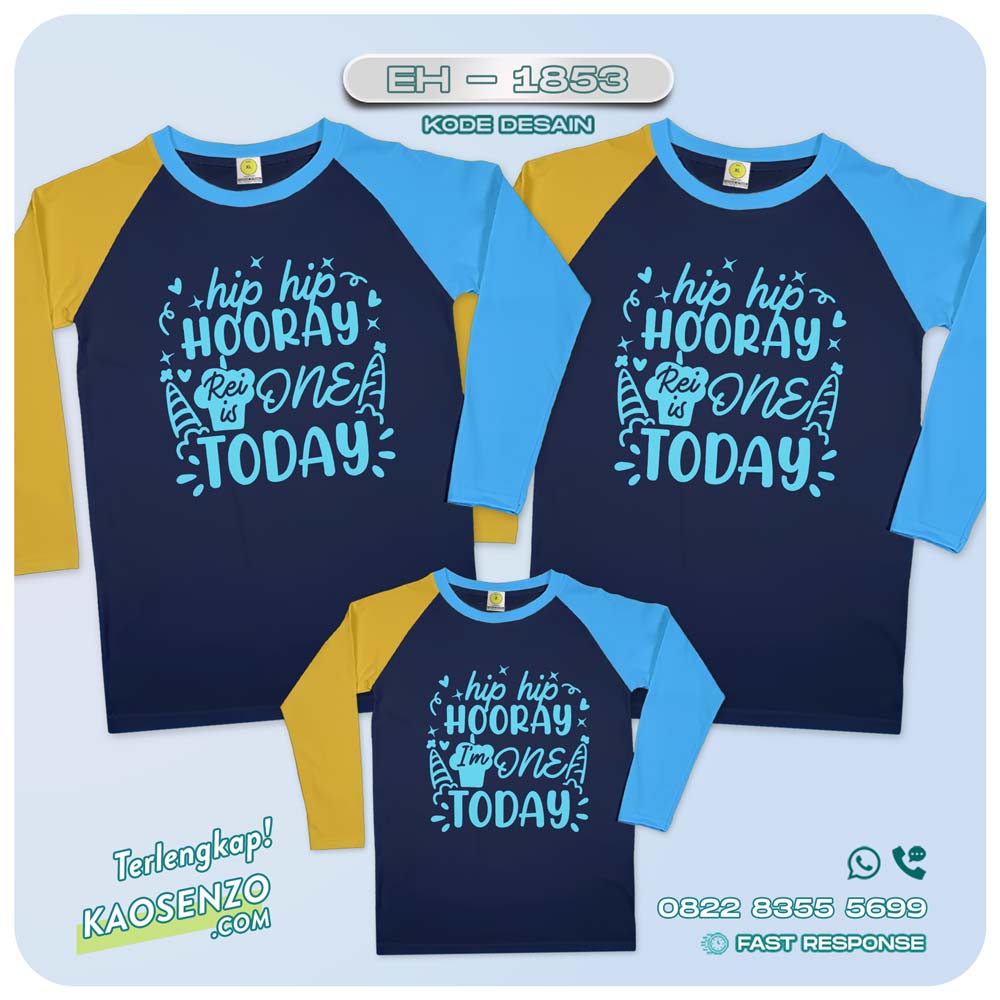 Baju Kaos Couple Keluarga | Kaos Family Custom | Kaos Motif Birthday - EH 1853