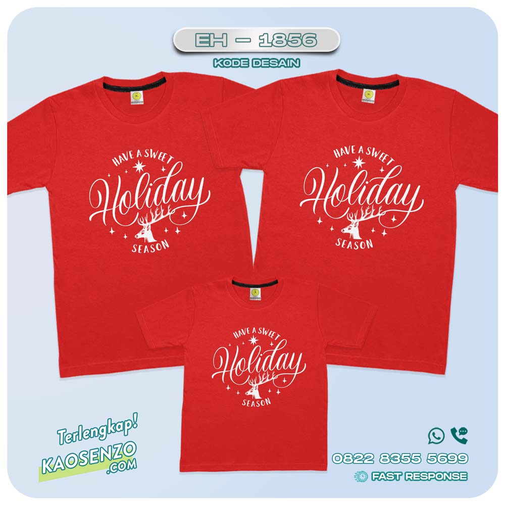 Baju Kaos Couple Keluarga Natal | Kaos Family Custom Christmas | Kaos Natal - EH 1856