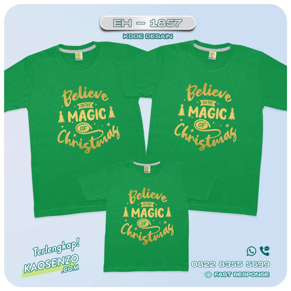 Baju Kaos Couple Keluarga Natal | Kaos Family Custom Christmas | Kaos Natal - EH 1857