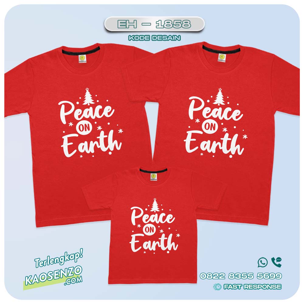 Baju Kaos Couple Keluarga Natal | Kaos Family Custom Christmas | Kaos Natal - EH 1858