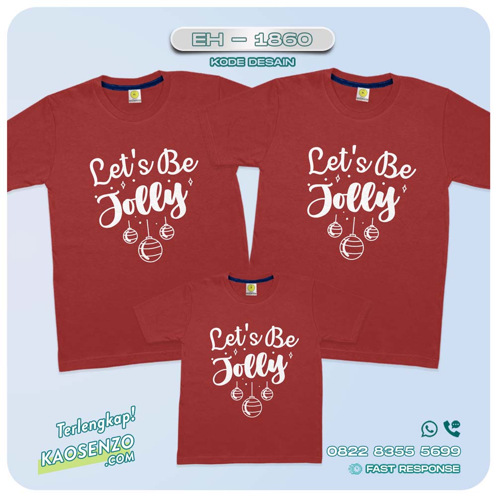 Baju Kaos Couple Keluarga Natal | Kaos Family Custom Christmas | Kaos Natal - EH 1860