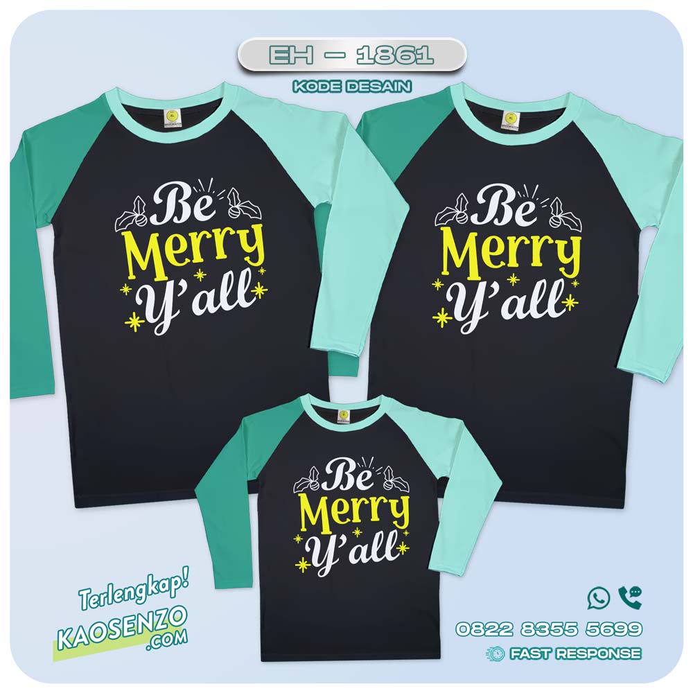 Baju Kaos Couple Keluarga Natal | Kaos Family Custom Christmas | Kaos Natal - EH 1861