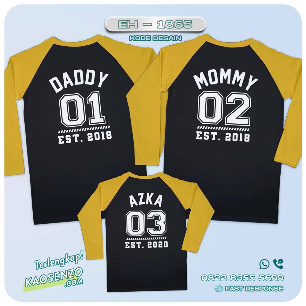 Baju Kaos Couple Keluarga Angka | Kaos Family Custom Nomor Punggung | Kaos Angka - EH 1865