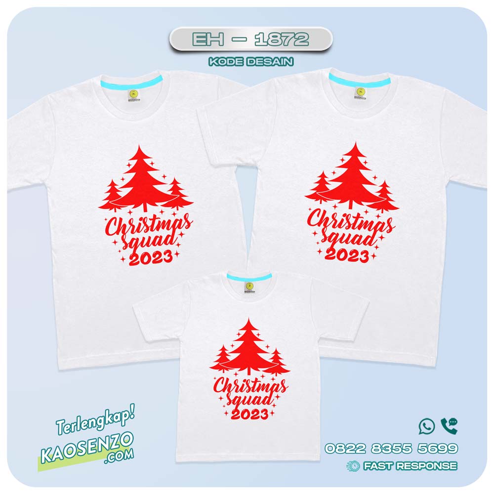 Baju Kaos Couple Keluarga Natal | Kaos Family Custom Christmas | Kaos Natal - EH 1872