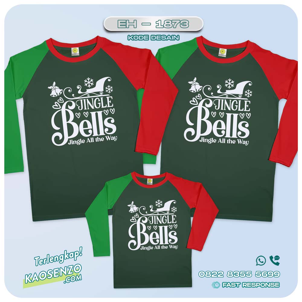 Baju Kaos Couple Keluarga Natal | Kaos Family Custom Christmas | Kaos Natal - EH 1873