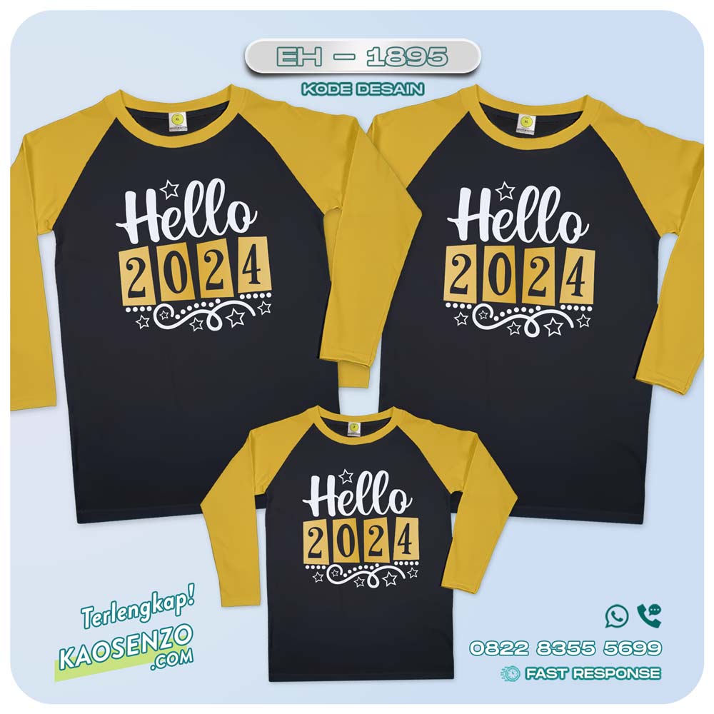 Baju Kaos Couple Keluarga | Kaos Family Custom Tahun Baru - EH 1895