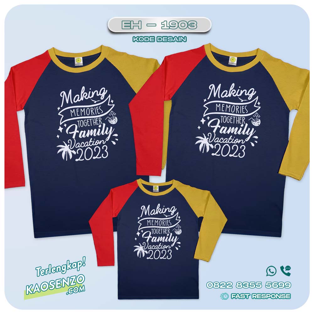 Baju Kaos Couple Keluarga Traveling | Kaos Couple Family Gathering | Kaos Liburan Keluarga | Kaos Liburan - EH-1903