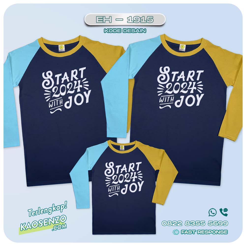 Baju Kaos Couple Keluarga | Kaos Family Custom Tahun Baru - EH 1915