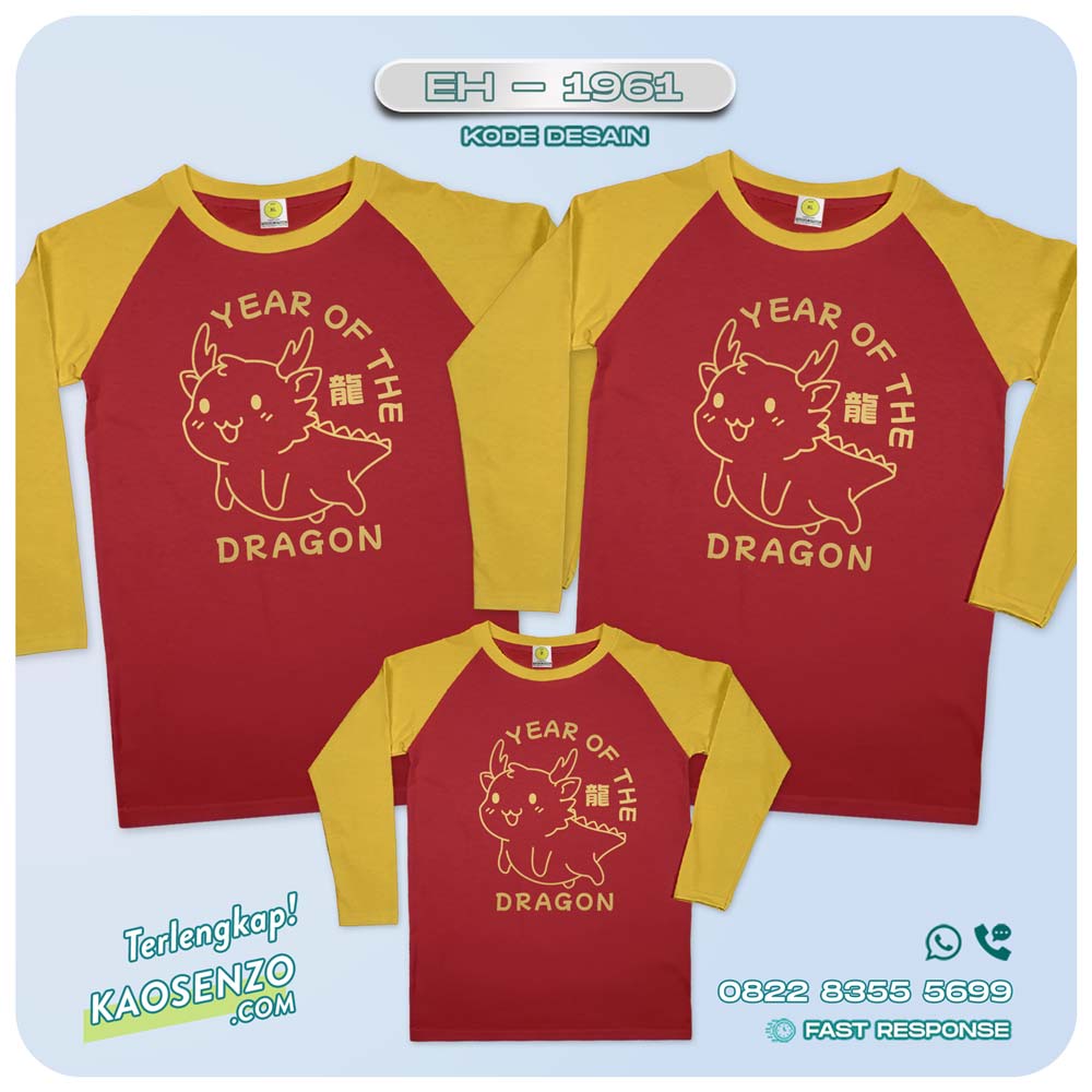 Baju Kaos Couple Keluarga Imlek | Kaos Family Custom Chinese New Year | Kaos Imlek - EH 1961