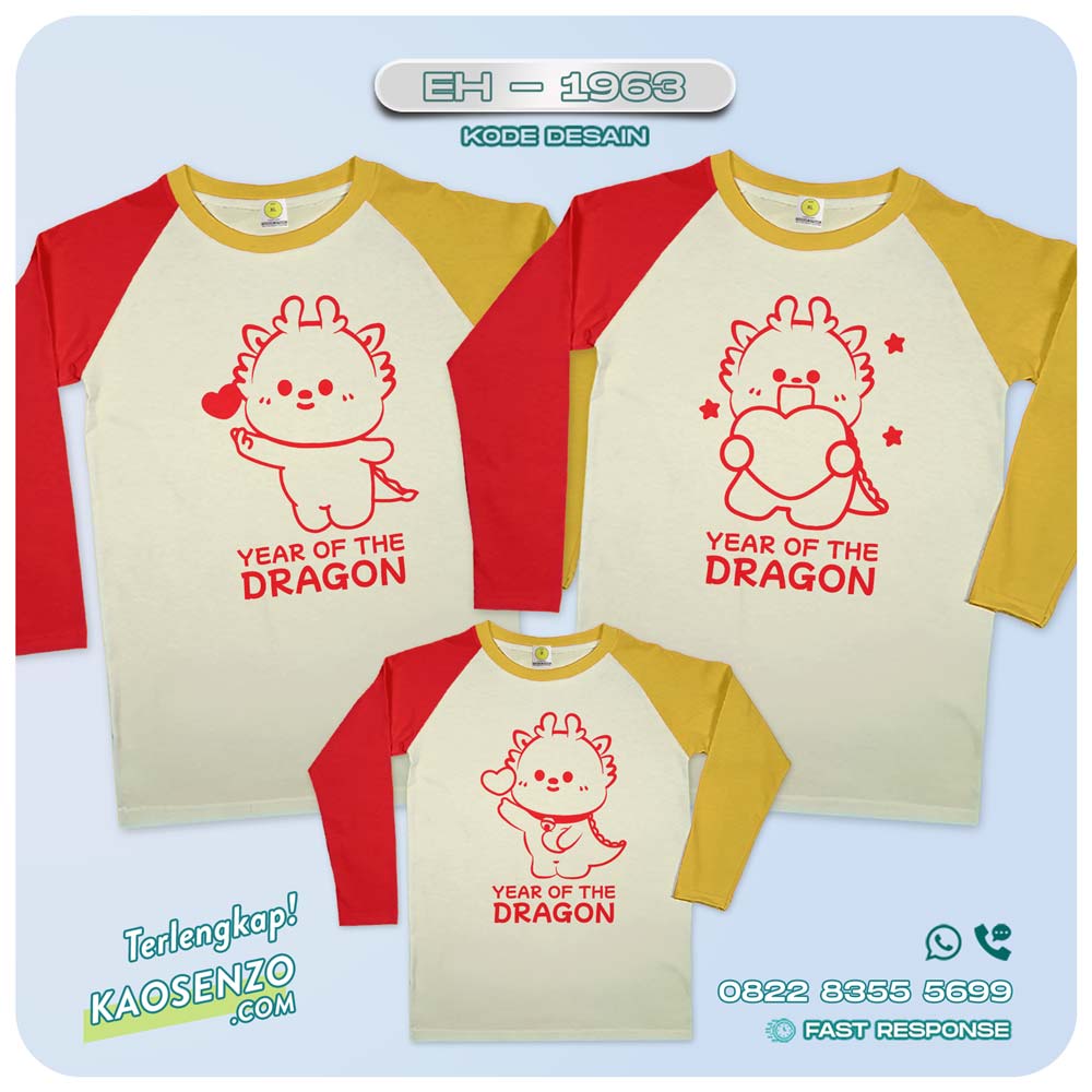 Baju Kaos Couple Keluarga Imlek | Kaos Family Custom Chinese New Year | Kaos Imlek - EH 1963