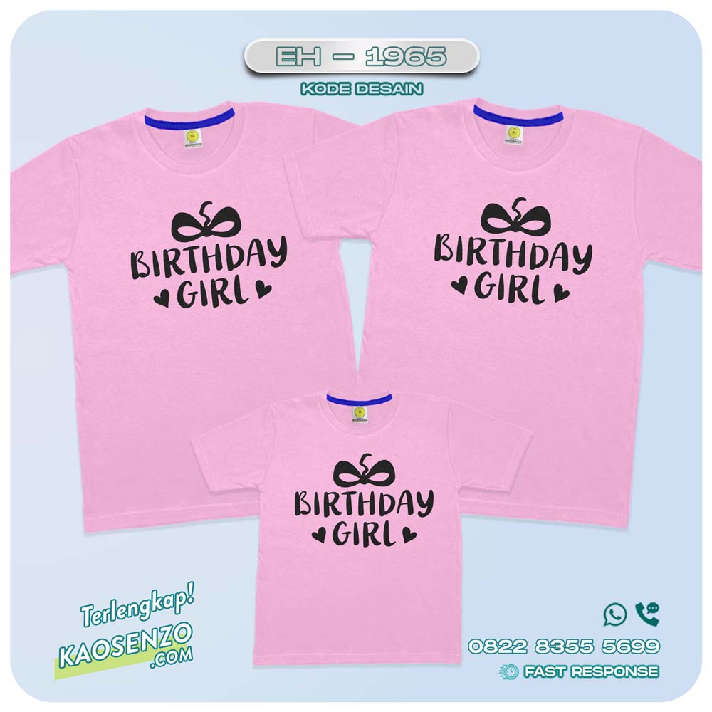 Baju Kaos Couple Keluarga | Kaos Ultah Custom | Kaos Motif Birthday - EH 1965