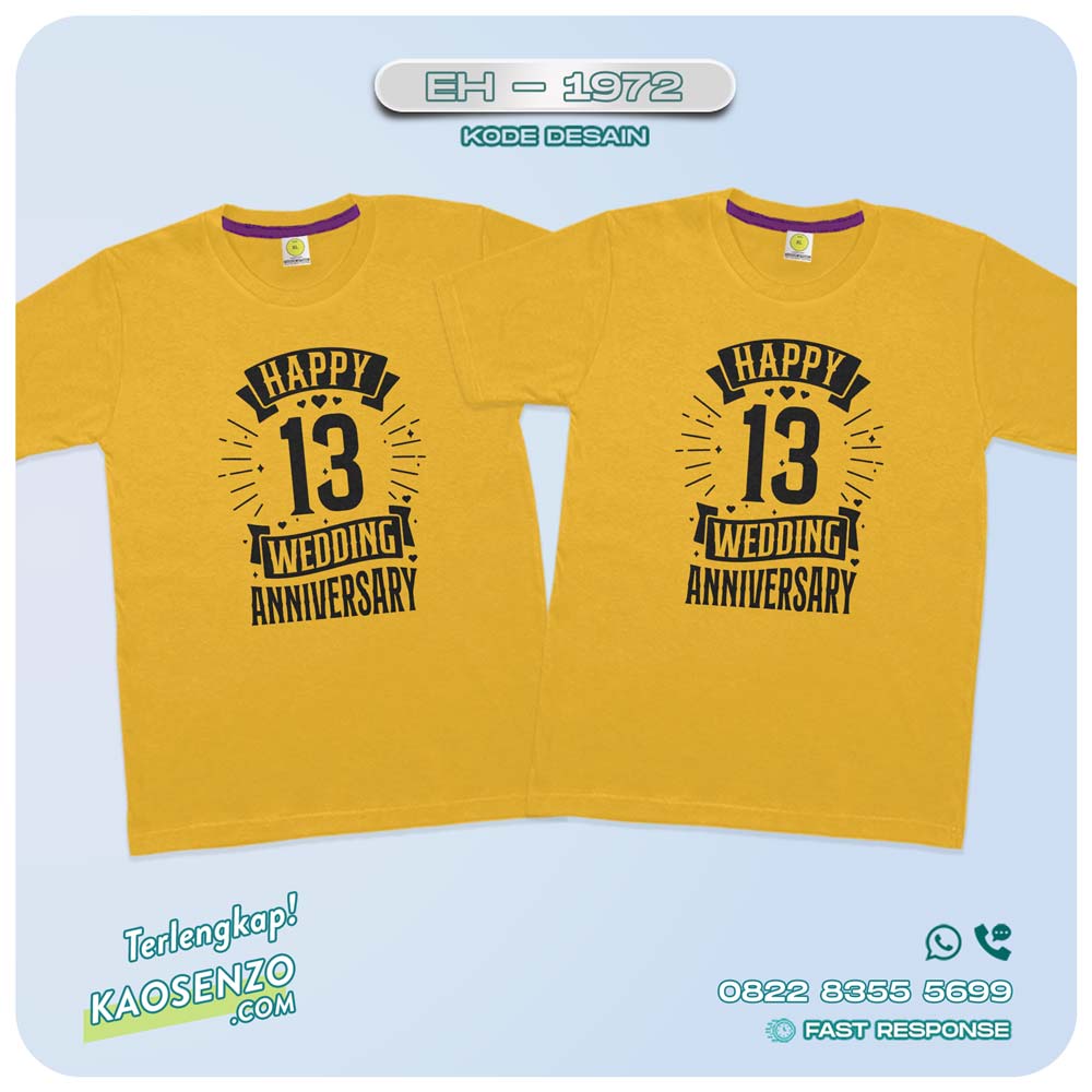 Baju Kaos Couple Keluarga Anniversary | Kaos Family Custom Anniversary | Kaos Anniversary - EH 1972