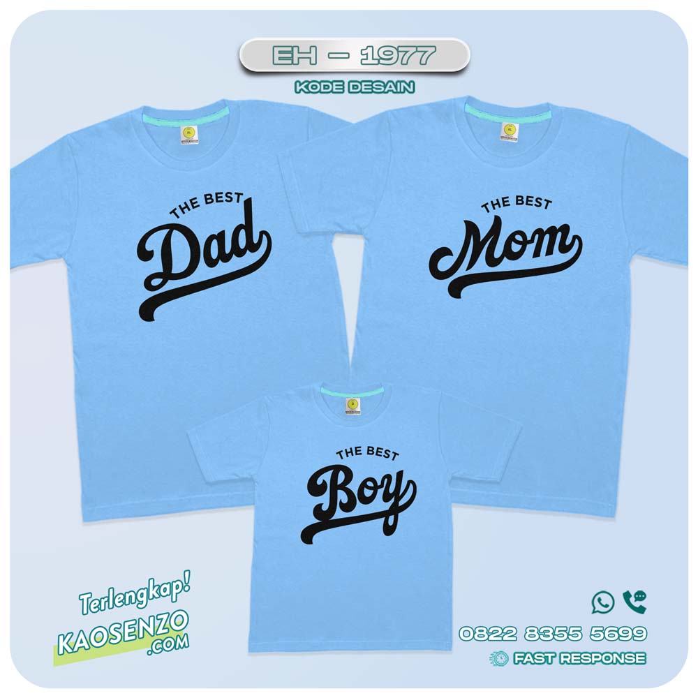 Baju Kaos Couple Keluarga Tipografi | Kaos Family Custom Nama | Kaos Motif Tipografi - EH 1977