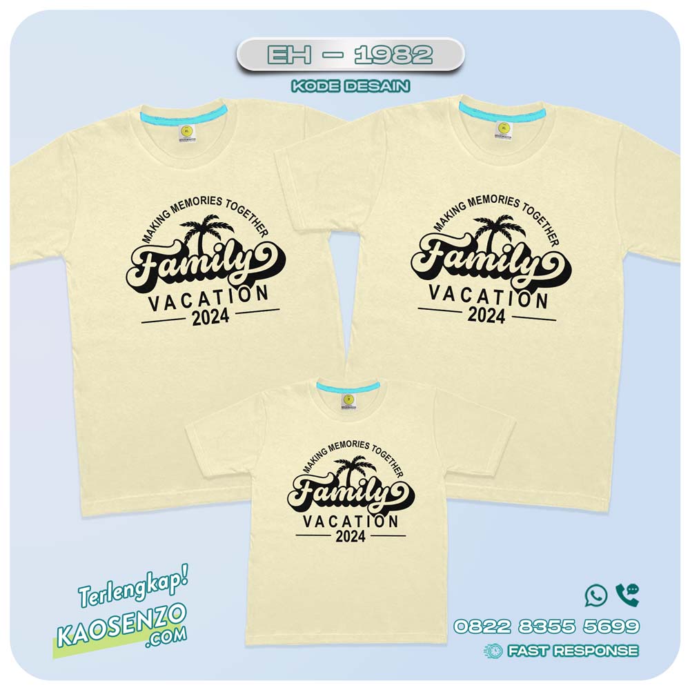 Baju Kaos Couple Keluarga Traveling | Kaos Couple Family Gathering | Kaos Liburan Keluarga | Kaos Liburan - EH 1982