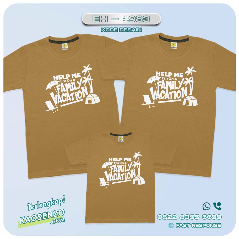 Baju Kaos Couple Keluarga Traveling | Kaos Couple Family Gathering | Kaos Liburan Keluarga | Kaos Liburan - EH 1983