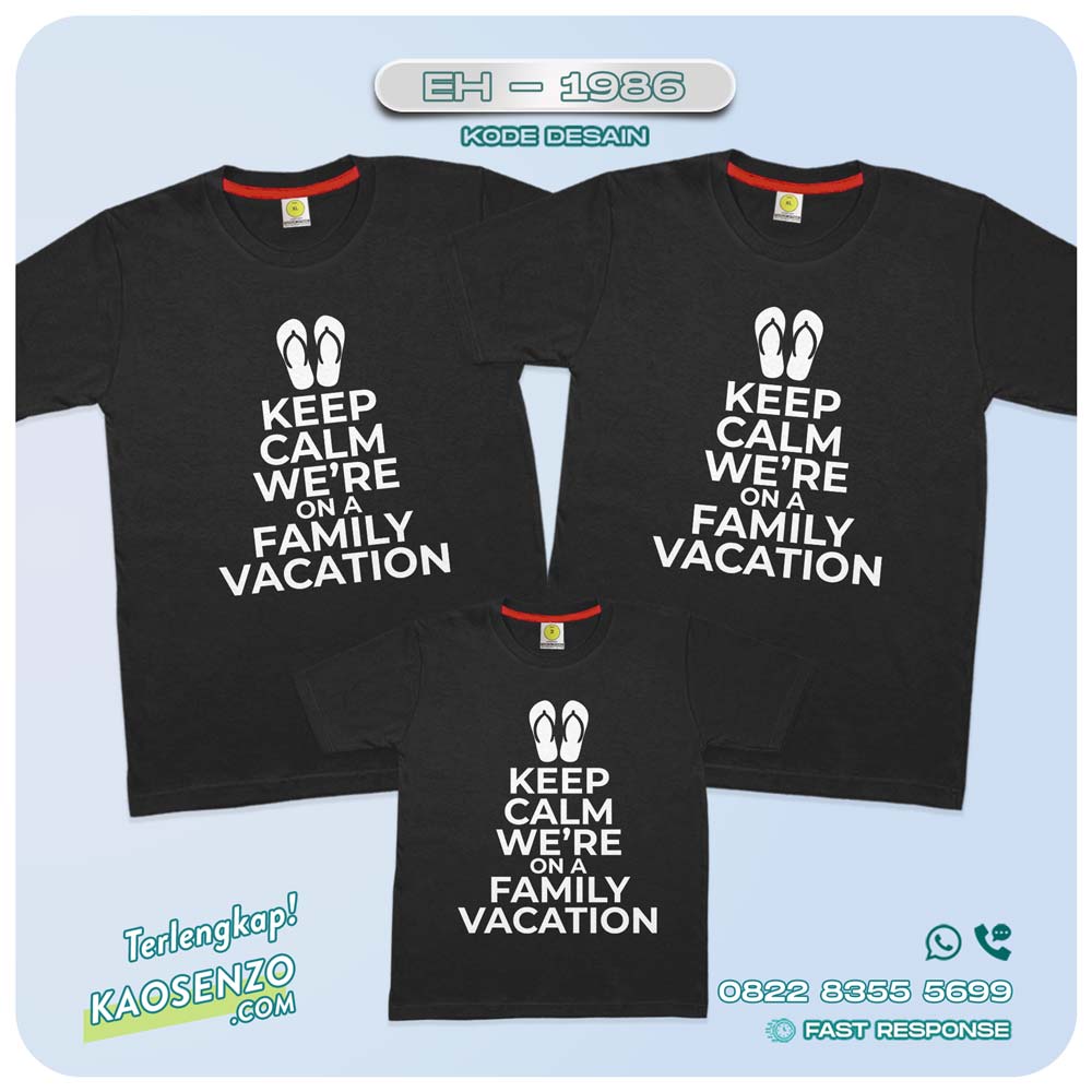 Baju Kaos Couple Keluarga Traveling | Kaos Couple Family Gathering | Kaos Liburan Keluarga | Kaos Liburan - EH 1986