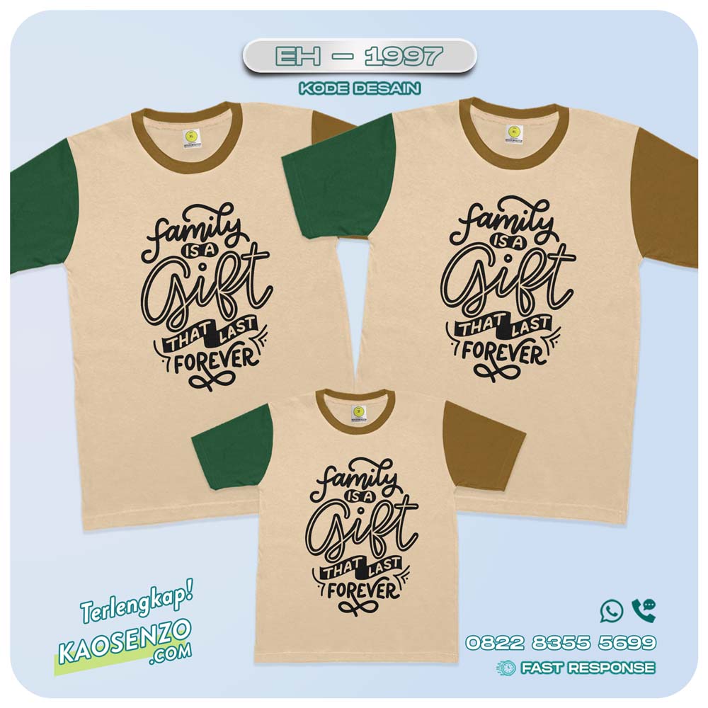 Baju Kaos Couple Keluarga Tipografi | Kaos Custom Family Quotes | Kaos Motif Tipografi - EH 1997